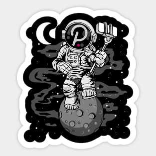 Astronaut Selfie Polkadot DOT To The Moon Crypto Token Cryptocurrency Wallet Birthday Gift For Men Women Kids Sticker